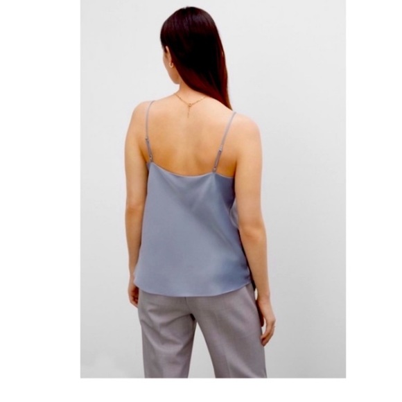 Club Monaco blue/grey satin top - Picture 2 of 3